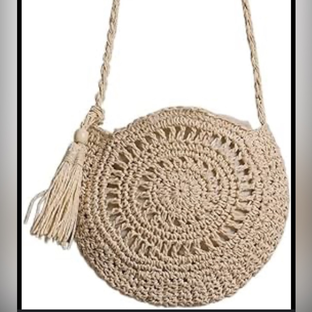 Summer Beach Rattan‎ Bag Gusure Half Round Straw Bags